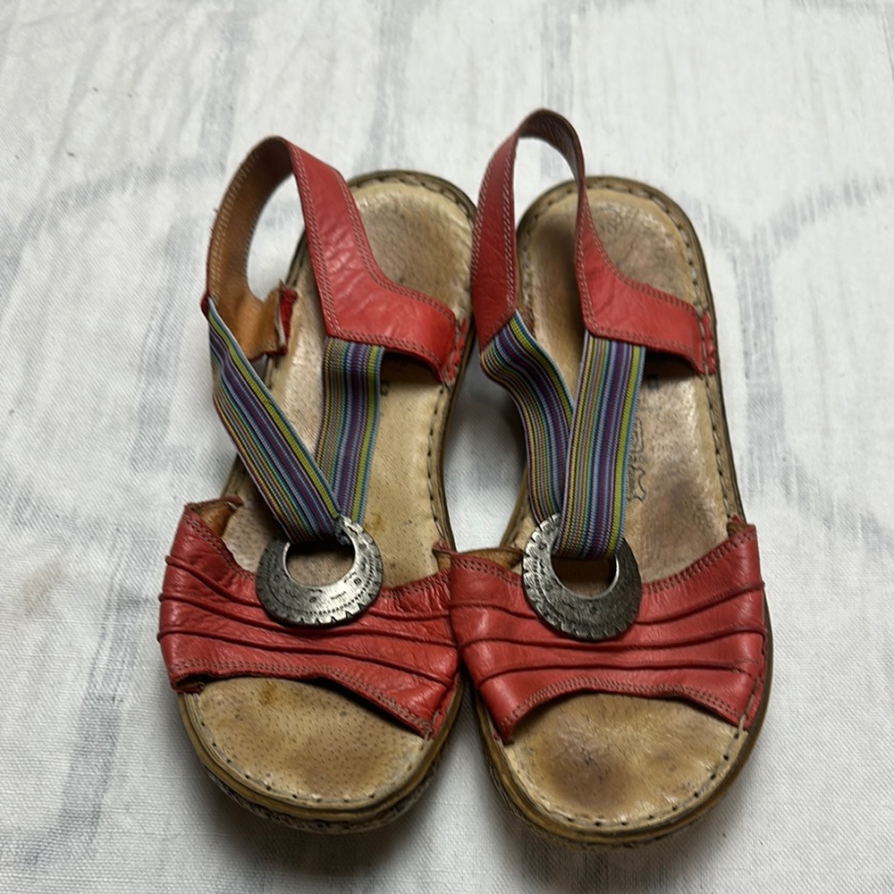 Red Leather Women's Sandals